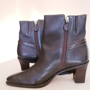 Cole Haan Dark Brown Leather Kerri Short Boots